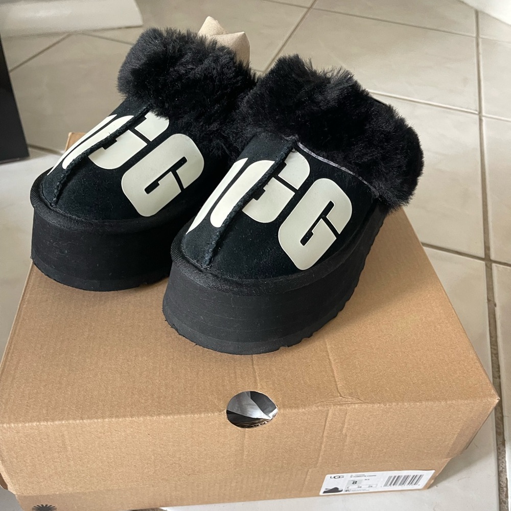 UGG Black Funkette Slip-On Shoes